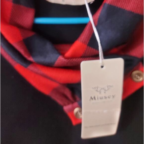 Miusey Plaid Cowl Neck Long Sleeve Blouse S Academia Classic Preppy Print Casual - Picture 9 of 11